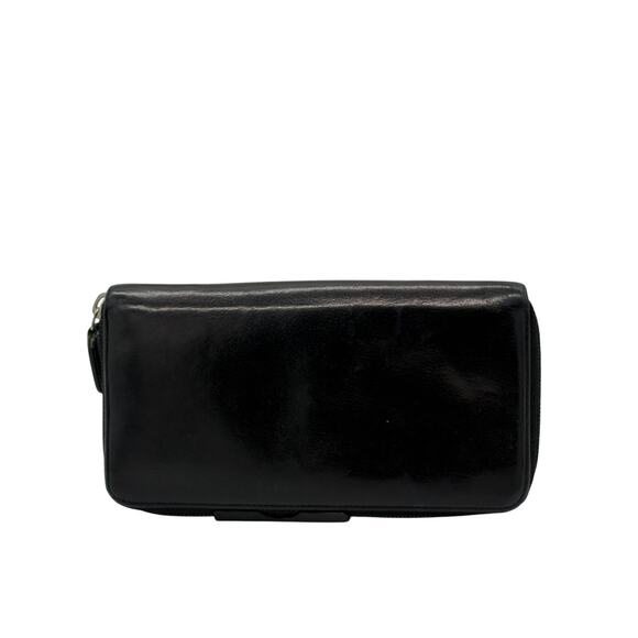 Chanel  Goatskin Camellia Embossed Zip Around Organizer Wallet Black*Beautiful - Picture 4 of 16